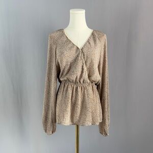 Orange Creek Women's Cream Wrap Top With Paisley Design